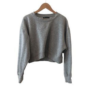 Zara Cropped Long Sleeve Sweatshirt Size Small